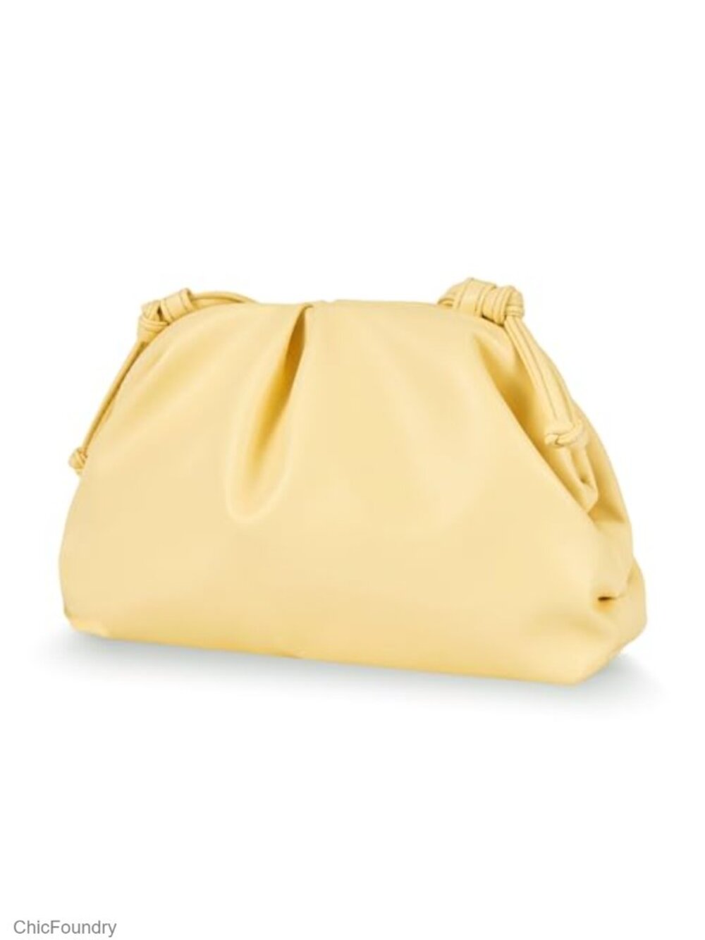 Pleated Vegan PU Leather Clutch Purse Super Soft Dumpling Bag Evening